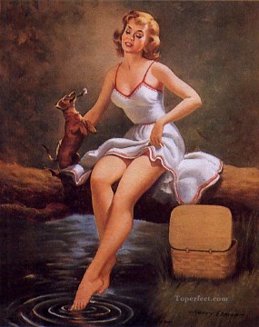 Nude Painting - Gil Elvgren pin up 14